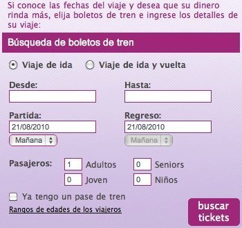 Busqueda de Boletos de Tren buscar boletos de tren